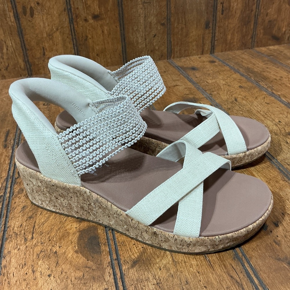 Skechers Slip-ins Womens Beverlee Lux Crock Sandal in Tan 119594 Size 7.5 NEW